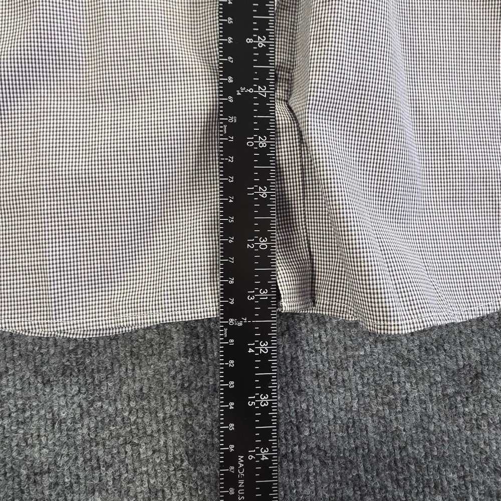 Calvin Klein Mens XXL Infinite Cool Non-Iron Button Down Shirt Black White Check - Picture 11 of 12